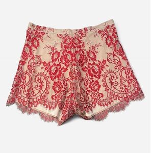 Alexis Beige and Red Floral Lace shorts M